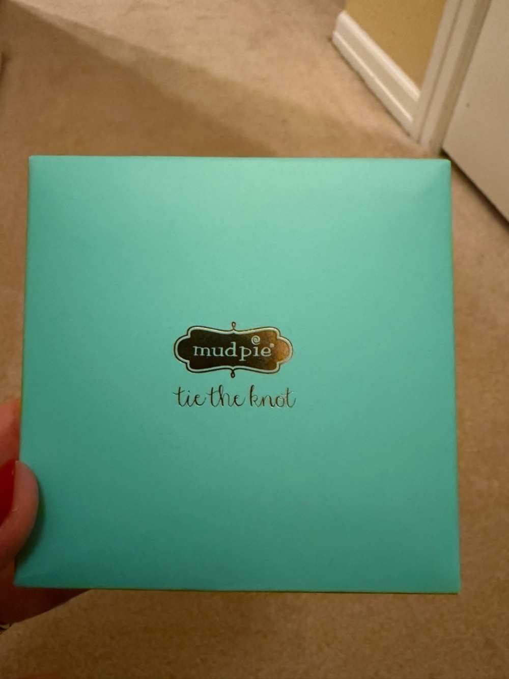 Mud Pie Turquoise Jewelry Box with Gold Logo